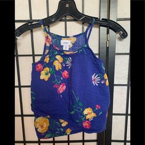 Old Navy blue floral tank - Size S (6-7)